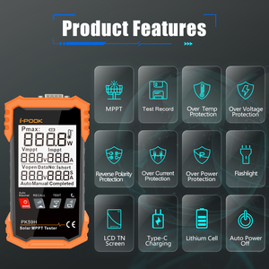 Solarpanel-Maximalenergiepunkt-Tracker <span class=keywords><strong>Solar</strong></span>-MPPT-Tester i-POOK PK59H Mit Taschenlampe für Nachtsicht - Product Image 3