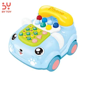New Design Kids early educational story machine baby Cartoon Multi-function telephone bell Pull line phone plastic toys Cars