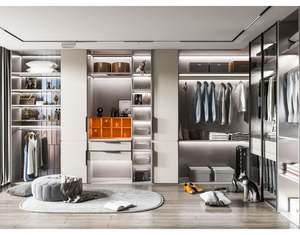 Custom Modern Durable Bedroom Furniture Wooden Two Door Wardrobe Combination <b>Cupboards</b> Border Wardrobes - Product Image 4