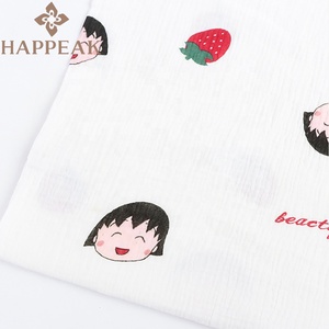 ผ้า happeak ผ้ามัสลินเนื้อนิ่มผ้าชิบิมารุโกะจังพิมพ์ลายผ้าฝ้ายผ้าโปร่งสองชั้นผ้าทอสำหรับชุดเดรสฤดูร้อน - Product Image 1
