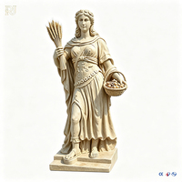 Statue de déesse grecque en marbre blanc, sculpture sculptée à la main, ange, déesse de l'harpe pour la décoration extérieure de villa, jardin, hôtel.
