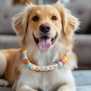 Collar para Perro con Cuentas, Collar de Cuero para Mascotas con Hebilla Ajustable, Collar Personalizado con Nombre de Perro en Color, Venta al por Mayor - Product Image 6