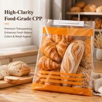 Bolsa de Polietileno Transparente de Grado Alimenticio con Cierre Personalizada para Empacar Pan Tostado, Bolsas de Plástico con Cierre para Panadería