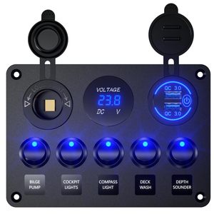 Panel de Interruptores Multifunción Impermeable, Disyuntores, Voltímetro Digital, Cargador de Coche para Barco Marino, Totalmente Nuevo - Product Image 2