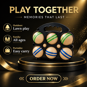 Set di <span class=keywords><strong>Bocce</strong></span> in Legno con 6 Palline, Gioco da Giardino con Supporto in Plastica, Giocattolo Sportivo per Esterni, Giardino e Spiaggia - Product Image 6