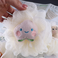 Fleurs de bain en PE en gros, fleurs de bain douces exfoliantes avec filet à bulles, fleur de bain bicolore pour salle de bain