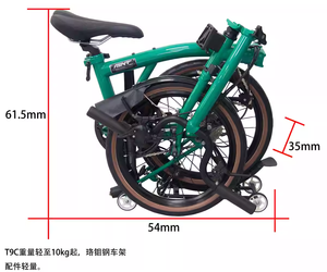 Xe đạp gấp MINT TRI-FOLDING T9C-349 9 tốc độ khung thép phanh kẹp gấp gọn nhẹ 16 inch - Product Image 5