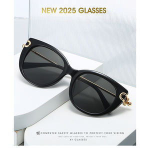 Lunettes de soleil XYT52 tendance ovales avec protection UV400, grandes lunettes de soleil œil de chat pour femmes et hommes, confortables, en <span class=keywords><strong>PC</strong></span>, personnalisées, pour l'extérieur - Product Image 3