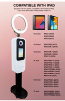 Cabina de Fotos Portátil para Bodas y Fiestas con Anillo de Luz RGB, Compatible con iPad de 10.2-13 Pulgadas, Impresora Hiti P322w Integrada, Máquina de Fotomatón para iPad y DSLR