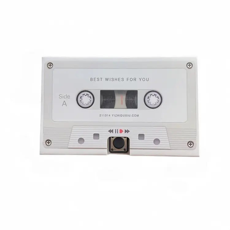 製造供給音声録音可能なグリーティングカードカセットテープ型DIY録音グリーティングカードパーソナライズされた音声カード