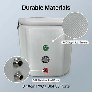 Baignoire à glace gonflable portable en PVC 80*80*80cm pour intérieur et extérieur, avec couvercle et pompe à air - Product Image 5