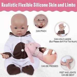 17 Zoll Lebensechte Reborn-Babypuppe aus Vollsilikon, die echt aussieht, keine Vinyl-Puppe - Product Image 5