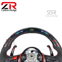 Volant de course en fibre de carbone forgée avec LED RPM pour BMW F30 F10 F15 F16 F06 F32 F26 F25 E46 E36 Accessoires intérieurs de voiture de course