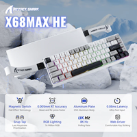 Tastiera da Gaming ATTACK SHARK X68MAX HE in Alluminio, 60% Cablata, Switch Magnetici 8KHz, 68 Tasti, Bassa Latenza, RGB per E-Sports FPS