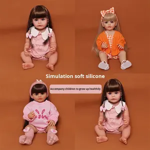 55cm 전체 실리콘 현실적인 미니 다시 태어난 인형 소녀 공주 부드러운 장난감 신생아 어린이를위한 생일 선물 척 수출 품질 - Product Image 4