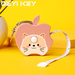 Porte-clés règle d'outil de mesure de hauteur portable Apple Shape Cartoon, crochet mousqueton avec ruban à mesurer - Product Image 4