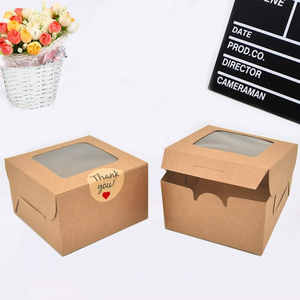 Petites boîtes en papier brun pour boulangerie, boîtes en papier pliables pour cadeaux, boîtes en papier pour aliments, pour petites pâtisseries, mini gâteaux, boîtes à friandises - Product Image 5
