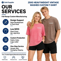 T-shirts personnalisés en coton délavé à la neige pour hommes, coupe oversize, épaules tombantes, vierges, vente en gros, OEM ODM, 250 GSM, fournisseur de vêtements décontractés d'usine