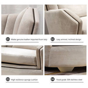 Maxky Italia V Series Sofá Francés de Lujo Importado de Cuero Completo para Villas Modernas y Centros Comerciales Gran Estilo Victoriano - Product Image 5