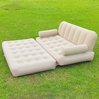 Matelas Gonflable Portable Grand Format (Queen-Size) Pliable et Inclinable pour le Camping, les Pique-niques et l'Utilisation en Salon