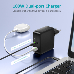 Cargador de Pared Rápido PD de 100 W con 2 Puertos para MacBook Pro, Air, iPad Pro, Samsung Galaxy, iPhone, Laptops, Cargador Rápido USB Tipo C de 100 W - Product Image 4