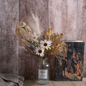 Bouquet de fleurs artificielles Xiumu Daisy en tissu tissé plastique, décoration d'intérieur, accessoires de mariage CF01281 - Product Image 1