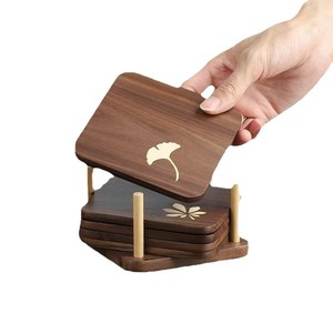 Posavasos de madera maciza, tapetes cuadrados aislantes del calor para té, café, uso doméstico - Product Image 5