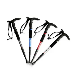 하이킹 초경량 도매 접이식 액세서리 사용자 정의 야외 등산 지팡이 워킹 트레킹 폴 스틱