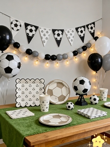 DAMAI Ensemble de vaisselle de fête sur le thème du sport Assiettes, gobelets et serviettes en papier jetables sur le thème du football pour fête d'anniversaire d'enfants 8 invités - Product Image 2