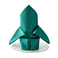 Serviette de table en tissu satiné brillant pour hôtel, restaurant, salle à manger, banquet, petite serviette pliée en forme de fleur
