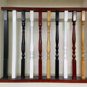 Diseño clásico Balcón Barandillas Interior Escalera <span class=keywords><strong>de</strong></span> <span class=keywords><strong>madera</strong></span> sin terminar Pasamanos Terraza Balaustre <span class=keywords><strong>de</strong></span> <span class=keywords><strong>madera</strong></span> - Product Image 6