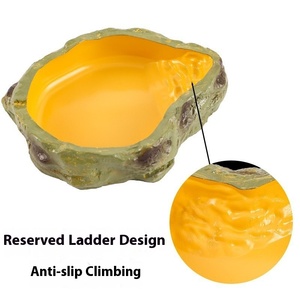 UniLink OEM ODM - Recipiente Redondo de Resina Ecológica para Alimentos, Simulación de Roca, Paisaje Acuático Profundo, para Reptiles y Anfibios - Product Image 4