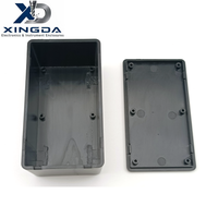 Boîtier électronique rectangulaire noir en plastique ABS, boîtier d'instrument vierge, module PCB, boîte de protection, impression sur mesure en soie
