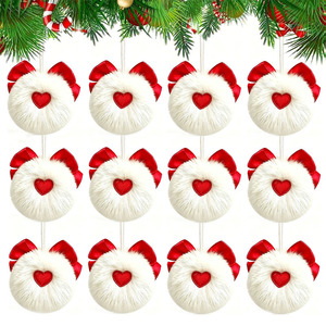 Christmas Tree Hanging <b>Ornaments</b> Green Elf Bow Pom Pom Decorations Faux Rabbit Fur Plush Christmas Decoration - Product Image 4