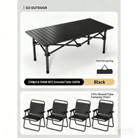 Table de camping pliable moderne en alliage d'aluminium robuste, imperméable, portable, pour pique-nique en extérieur, jardin, cour arrière
