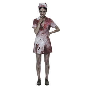 Disfraz de Enfermera Zombi, Vestido Ensangrentado y Delantal, Conjunto de Disfraces con Temática de Terror, para Fiestas de Halloween, Juego de Roles, para Mayores de 14 Años - Product Image 3