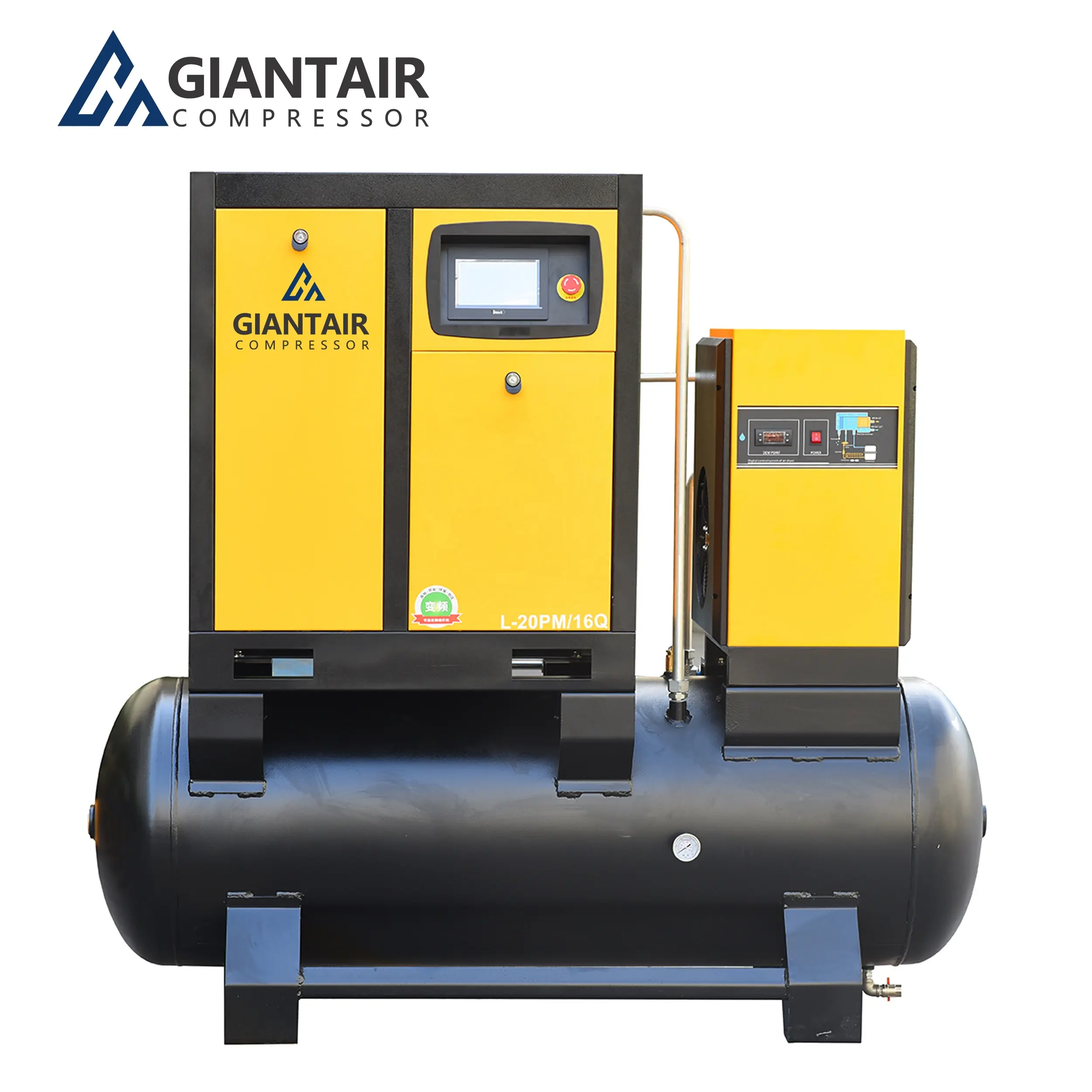 Hot Sales 7.5kw 11KW 15kw 22KW Screw Air Compressor with Air Dryer and Air Tank 8BAR 10BAR 16BAR