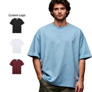 เสื้อยืดผ้าฝ้าย 100% คุณภาพสูง แบบเรียบง่าย สไตล์ลำลอง สำหรับฤดูร้อน ขายส่งจากโรงงานโดยตรง เสื้อยืดโอเวอร์ไซส์ น้ำหนักมาก เหมาะสำหรับผู้ชาย - Product Image 1