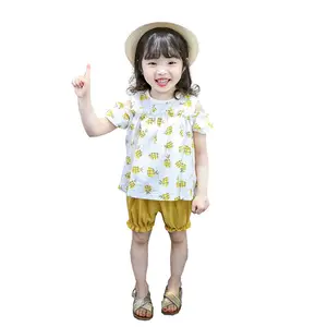 مجموعات ملابس أطفال لطيفة ملابس أطفال بالجملة تايلاند تشغيل السراويل والأطفال خمر تي شيرت على الانترنت متجر بالجملة