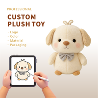 Vente en gros de jouets en peluche personnalisés en coton PP, 11cm-30cm, unisexe, grand chien, porte-clés, coussin, logo d'entreprise TOBTOYS, fête