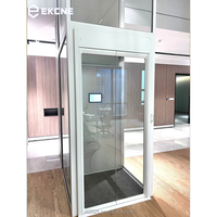 Ascenseur hydraulique sans gaine en acier inoxydable de 400 kg, compact, pour l'intérieur, avec planchers en PVC, pour maison et villa de 2 à 5 étages