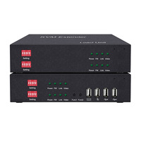Extensor KVM HDMI 4K de 2 Puertos sobre Ethernet Cat5/6/7, Cable de hasta 150m, 2 Canales HDMI KVM sobre IP, Compatible con USB2.0, Audio y Micrófono