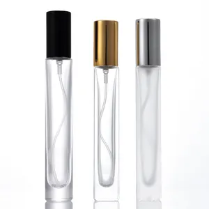 Wholesale 10ML square transparent glass perfume bottle round empty spray bottle portable travel sub bottle