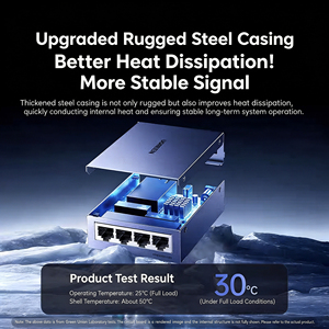 Convertisseur de média UGREEN CM368 Gigabit monomode monofibre 1 SC 4 ports Ethernet RJ45 Transmission 3KM - Product Image 4