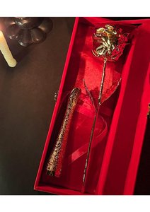 Luxury Real Natural 24K Gold Plated Gold Foil Rose Flower <b>Dipped</b> Decorative Gift Highly Shiny Affordable Luxury Rose Gift - Product Image 6