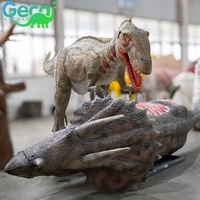 Dinosaures animatroniques mécaniques motorisés pour aire de jeux extérieure, modèle grandeur nature interactif pour parc à thème