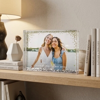 Cadre photo en acrylique flottant avec paillettes liquides 4x6 pouces, impression UV personnalisée, décoration de bureau, vente en gros, directement de l'usine