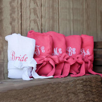 Peignoir en coton gaufré pour femme, personnalisé, uni, pour spa, fête ou mariage
