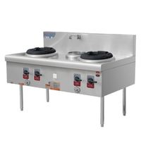 Kingbetter Cuisinière professionnelle à gaz double friteuse pour restaurant, cuisinière de cuisson, plaques de cuisson, chaudières, en acier inoxydable, 35KW, 1 modèle commercial