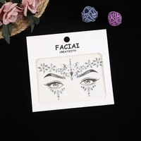 Autocollants de tatouage temporaire en cristal pour femme, bijoux corporels, strass adhésifs pour le visage, décoration rave pour fêtes et festivals, vente en gros